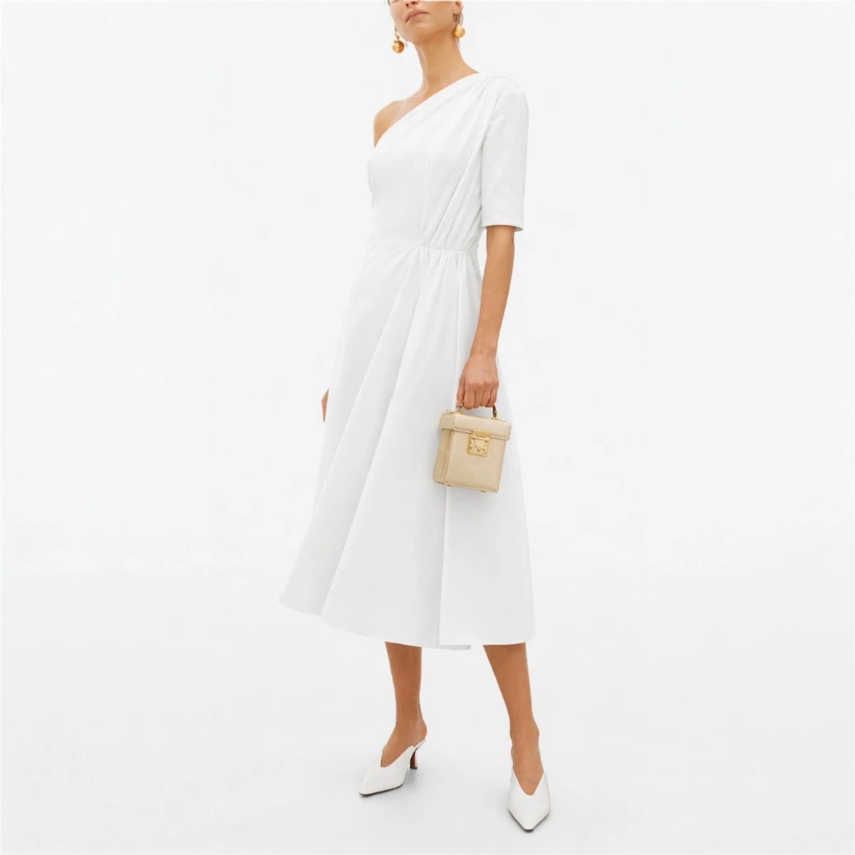 sachin and babi light blue dress Solana One Shoulder Fringe Dress - White | Resortwear Collection