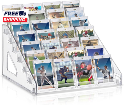 #ad 7 Tier Trading Card Display Stand Vertical Holder for Baseball Basketball Sport $13.82