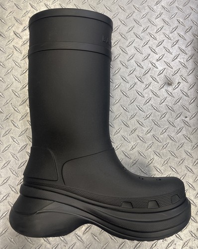 Balenciaga x Crocs Rain Boots Rubber Black Size 44 US 10.5 - Picture 4 of 14