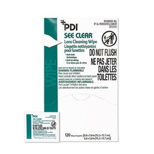 PDI See Clear Lens Cleaning Wipes, Non-Streaking 1 Count Pack of 120 , White
