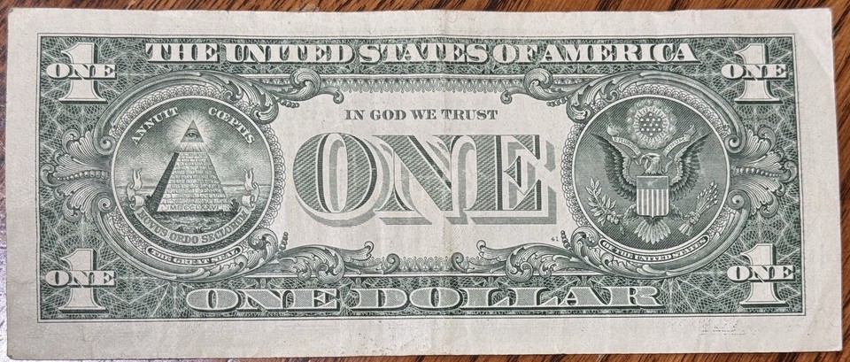 Rare $1 Star Note Fancy Serial Number 00878544 Double Doubles Low ...