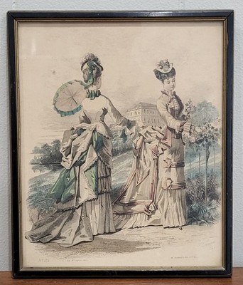 Vintage Kaufmann's Victorian Fashion Plate Framed Picture Goubaud & Fils NY-104 