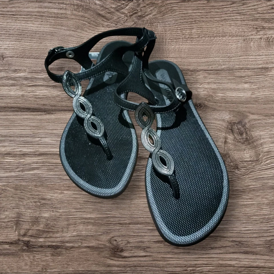 Sandalias West Loop acolchadas chanclas plantilla bronceada talla M 5/6 estampado animal para mujer Foto 4 de 4