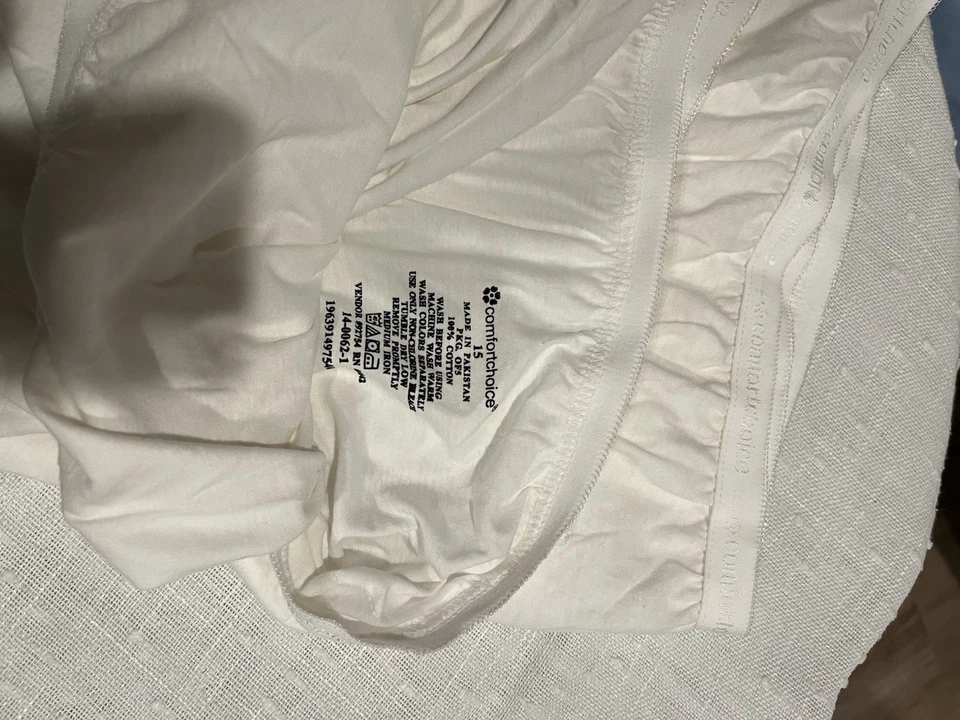 Lot Of 3 Comfort Choice White 100% Cotton Brief Panties High Cut Size 15 - Image 2 of 3