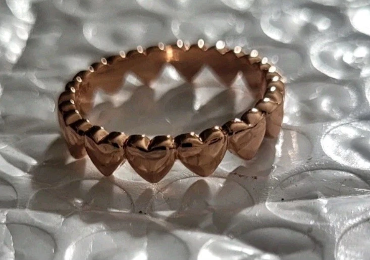 Anello Pandora Cuori – Argento Sterling 925 placcato Oro Rosa 14K – Misura 56 - Immagine 3 di 4