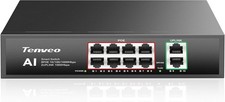 Gigabit 10-Port PoE Switch 8 PoE Ports, 2 Uplink , 802.3af/at, 120W Total ...