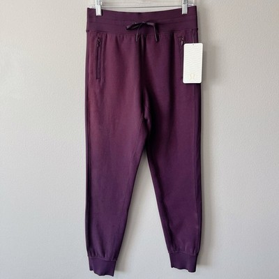Lululemon Get Going Jogger Pants Black Cherry Purple Size 6 Fleece NWT