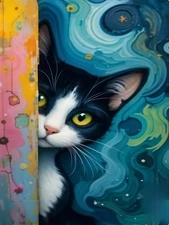 Cat Paint by Numbers Kit for Adults, Cat Adult Paint by Number Kits On Canvas, D