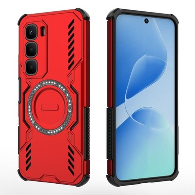 For Infinix Hot 60 4G, Shockproof 4 Airbags Magnetic Hybrid Armor Case Cover