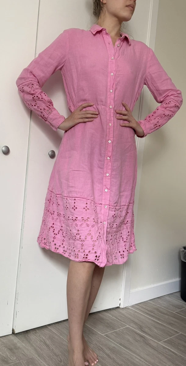 mini red linen dress Red Kallie Linen Blend Embroidered Mini Dress main image 0