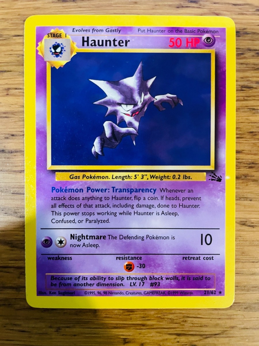 Haunter (21/62) Non Holo Fossil Set Rare Pokemon Card! FAST & FREE