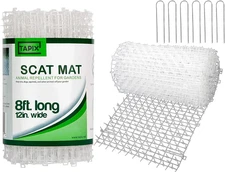 Cat Scat Mat Clear (8 ft.) with 6 Staples, Anti-cat Network with Spikes Digging