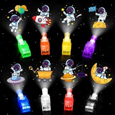 32 Pcs Finger Lights Space Theme Party Favors for Kids, Glow in the Dark Ligh...