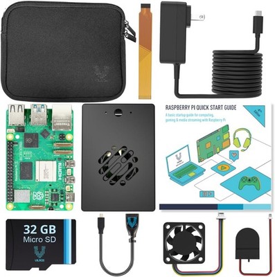 Raspberry Pi 5 4GB Starter Kit Turbo Cooled 32GB Aluminum