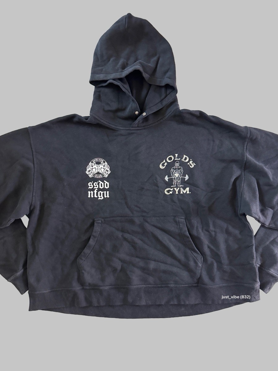 Darc Sport x Gold's Gym Old Joe Box Cut Pierce Hoodie Men's Large