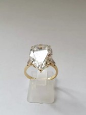 WOMENS 18K GOLD DIAMOND ENGAGEMENT RING / SIZE N /  1.14 DIAMOND /  LAB-CREATED 
