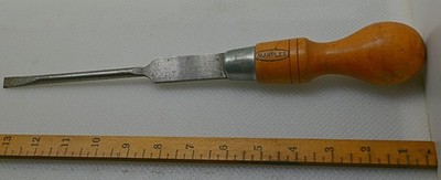  Vintage 8'' Marples Cabinet Makers Boxwood Slotted Screwdriver (INV R974)