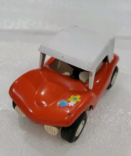 Vintage 1970's Tonka Mini Dune Buggy Orange Metal Toy Car with Top