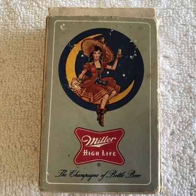 1956 MILLER HIGH LIFE BEER VINTAGE BRIDGE SIZE FULL DECK PLAYING CARDS