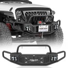 Tubular Steel Front Bumper w/ Winch Plate For 2007-2018 Jeep Wrangler JK JKU