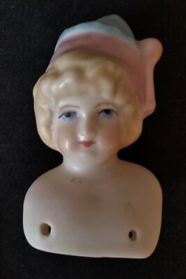 Vintage Bisque Hertwig(?) Repro Bonnet Doll 