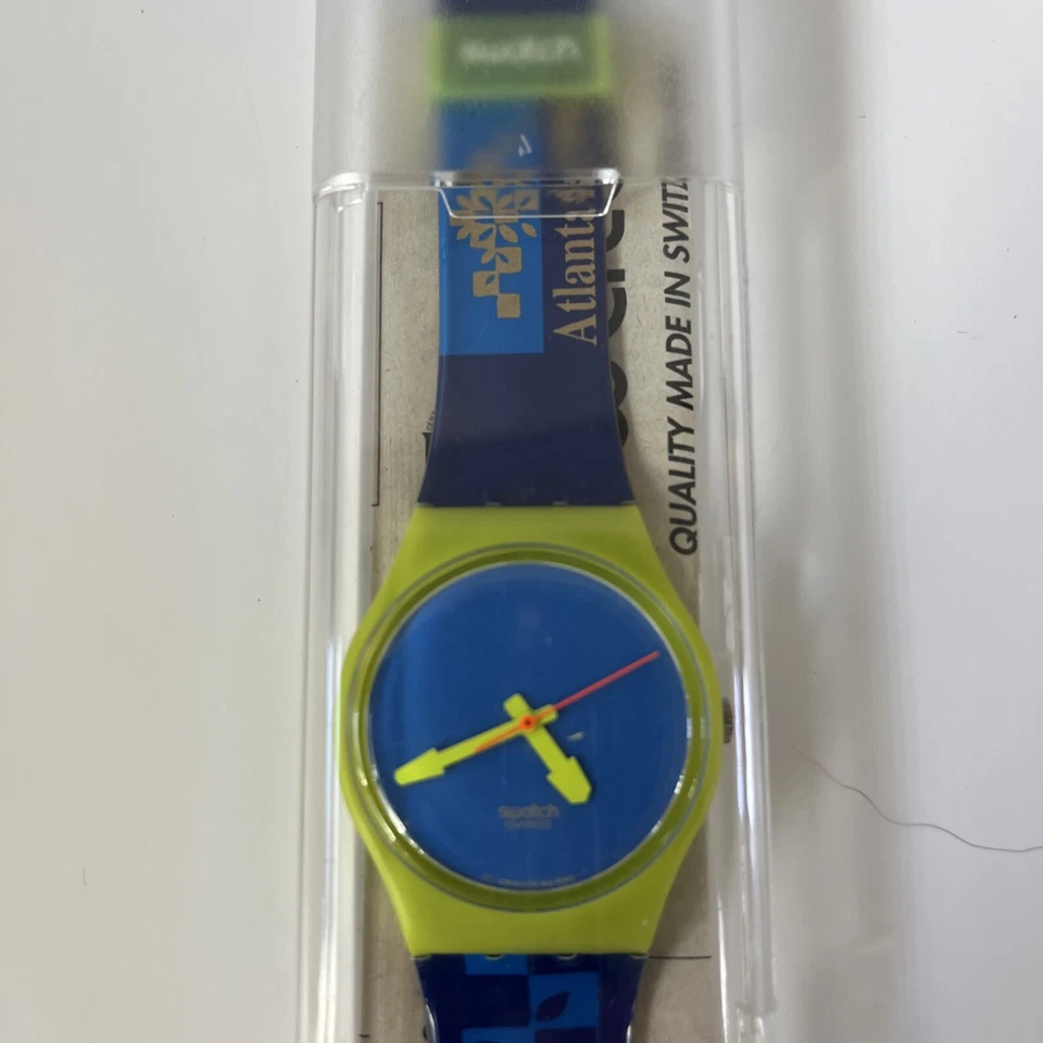 RELOJ MUESTRA ATLANTA 1996 OLÍMPICOS AZUL Y VERDE NUEVO Y PRECINTADO Foto 3 de 4