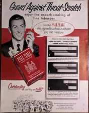 Pall Mall Mildness You Can Measure Man Smoking Cigarette 1951 Vintage Folio Ad