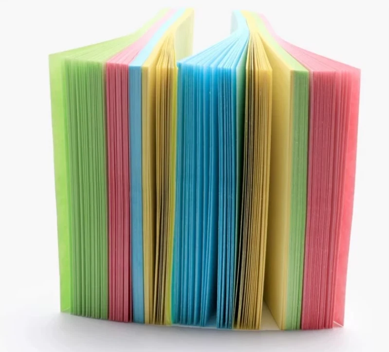 100 sheers/pack Sticky Notes 4 color Self-Stick Pads 3x3in colorful paper school - Image 4 of 4