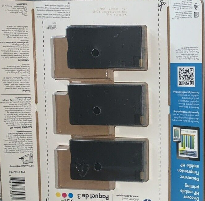 HP 951XL Color Ink Cartridges 3 PACK, Cyan/Magenta/Yellow NEW/SEALED