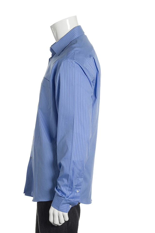 Camisa deportiva Ben Sherman a rayas con botones (grande, azul) L LRG LGE LG Foto 2 de 4