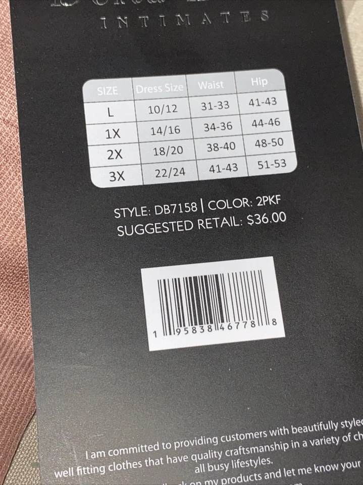 DELTA BURKE 2PKD ~ DB7158 ФОРМИРОВАНИЯ КОРОТКИЕ ТРУСИКИ ВЫСОКАЯ ТАЛИЯ МНОГОЦВЕТНЫЙ ~ 1 X ~ ОТЛИЧНО ПОДХОДИТ - Изображение 4 из 4