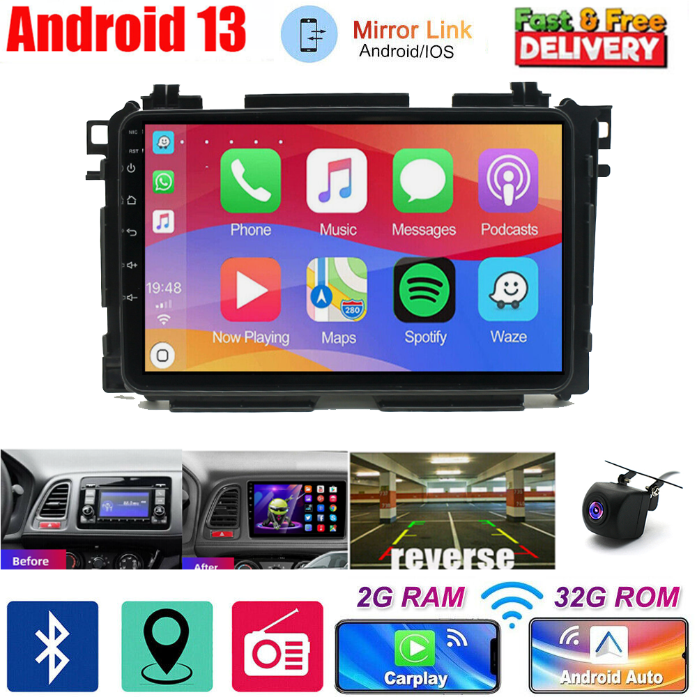 Carplay For 2014-19 HONDA Vezel HR-V Android 13 Car Stereo Radio