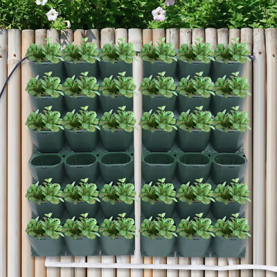 36 Pocket Wall-Mounted Self-Watering Vertical Garden Planter System