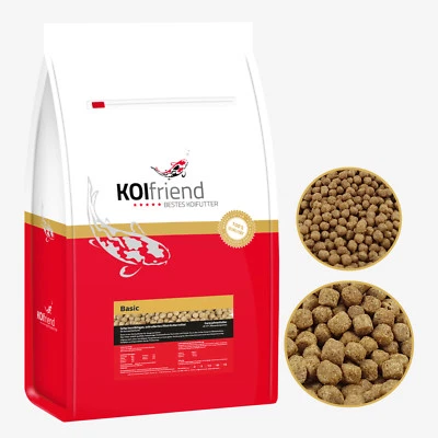 KOIFRIEND Koifutter Basic 5 kg 3 mm o. 6 mm Fischfutter Weizen Ganzjahresfutter Fisch Koi