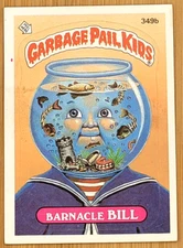 1987 TOPPS GARBAGE PAIL KIDS BARNACLE BILL 349B PINK INK BORDER BLOTCH ERROR