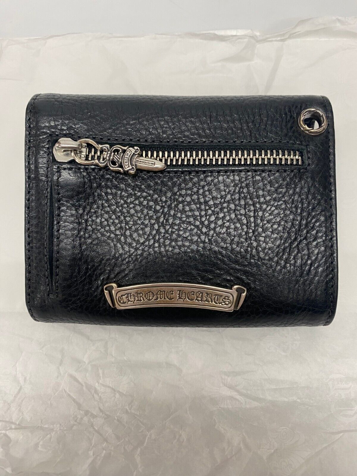 Chrome Hearts Mini Wave Tri Fold Leather Wallet Black NEW 100% Authentic 🚚✅