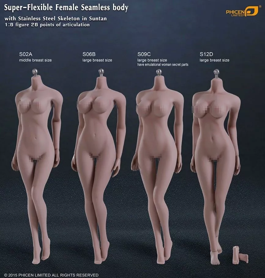 1 6 TBleague Phicen Female Suntan Skin S06B Large Bust Figure Body