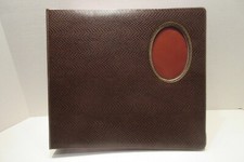 Postcard Photo Album 42 Pages  Pre-Owned  Brown with Photo Slot on Cover