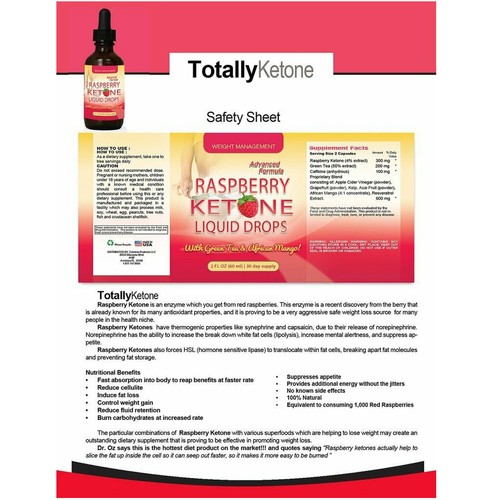 Raspberry Ketone Liquid Drops & Keto BHB Fat Burner Weight Loss Capsules Combo - Picture 4 of 12