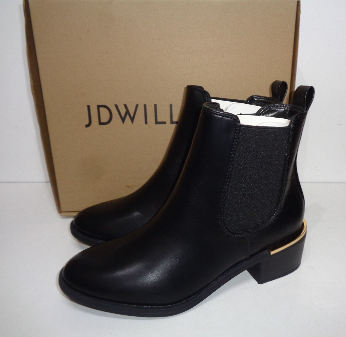 Ladies WIDE FIT Black Womens New Ankle Heel Boots Zip Shoes RRP £48 UK  Sizes 4-8