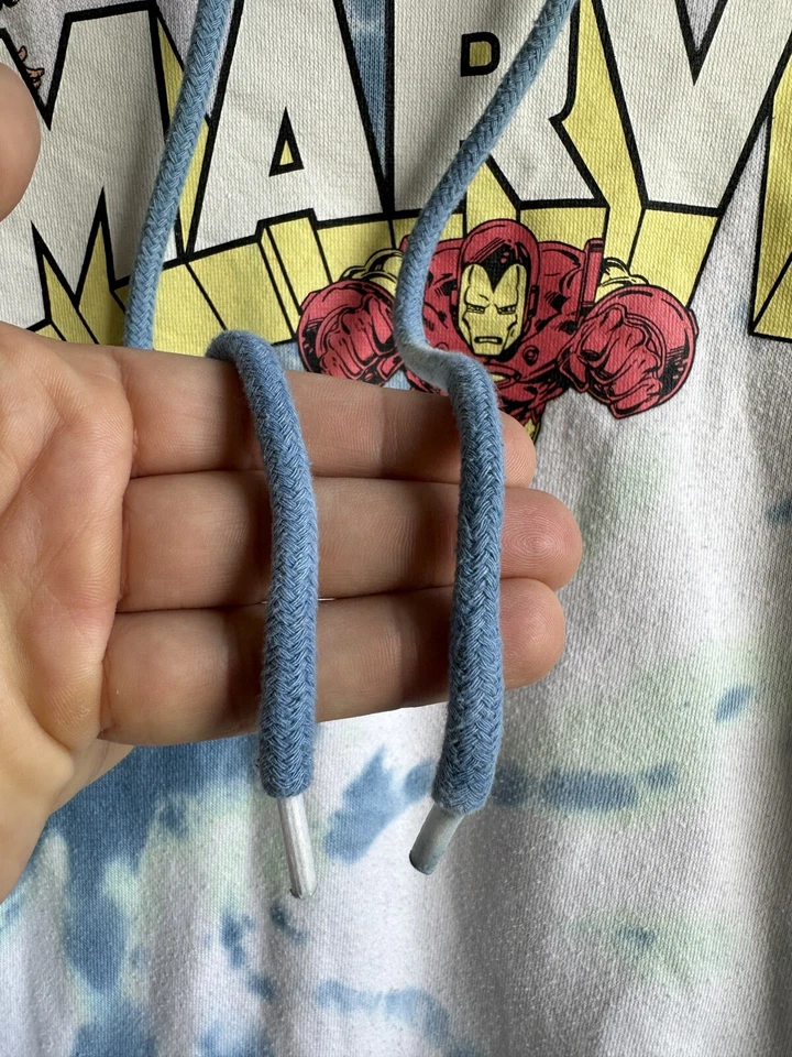 Sudadera con capucha teñida blanca talla mediana Marvel para hombre Foto 4 de 4