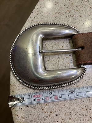 Beautiful Tony Lama Beaded Genuine Leather Belt, Big Buckle 
