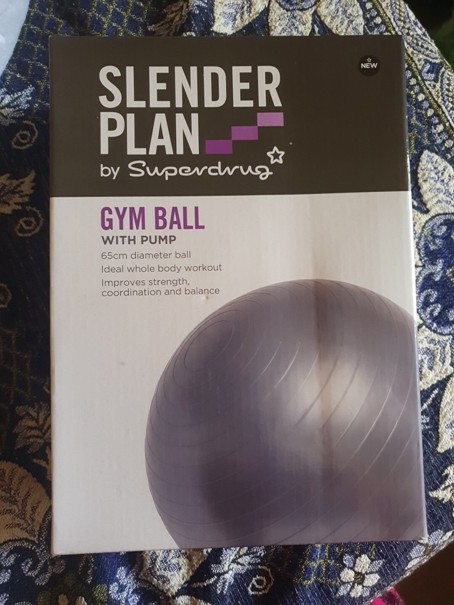 GREY GYMN BALL WITH PUMP slender plan superdrug UK