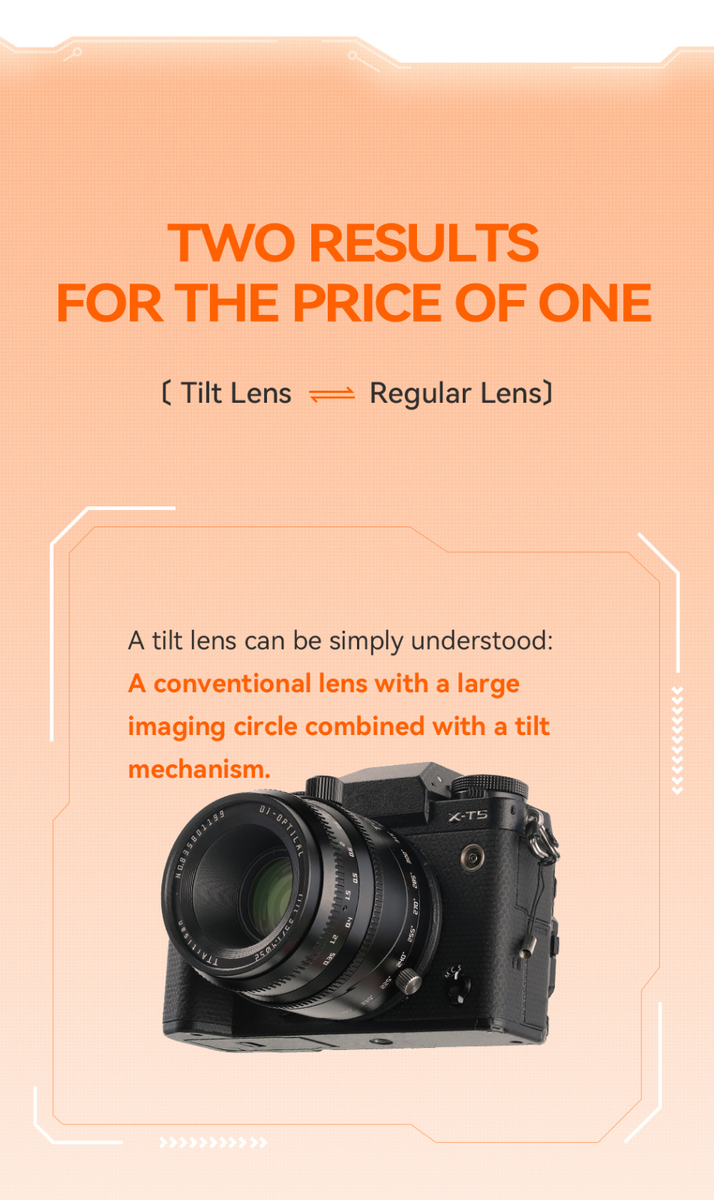 Micro 4/3 Lens TTArtisan 35mm F1.4 Tilt Lens For Sony APS-C Cameras | Manual Focus Creative Photography Lens E Mount Lens