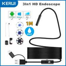 3.3FT 6LED USB Snake Endoscope Borescope HD Inspection Camera For Android Type C