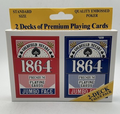 Brand New! 2 Sealed Goldfield Nevada 1864 Premium Jumbo Face Playing Card Decks