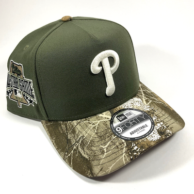 New Era Phillies REAL TREE CAMO Olive Exclusive 9FORTY AFrame
