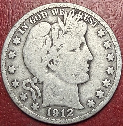 1912-S Barber Half Dollar. Free Shipping
