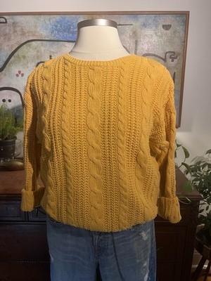 Haus - Chunky Mustard Yellow -Ramie Cotton Blend Medium.