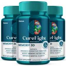 (3 Pack) Cure Fight for Memory, CureFight Brain Health Supplement (180 Capsules)